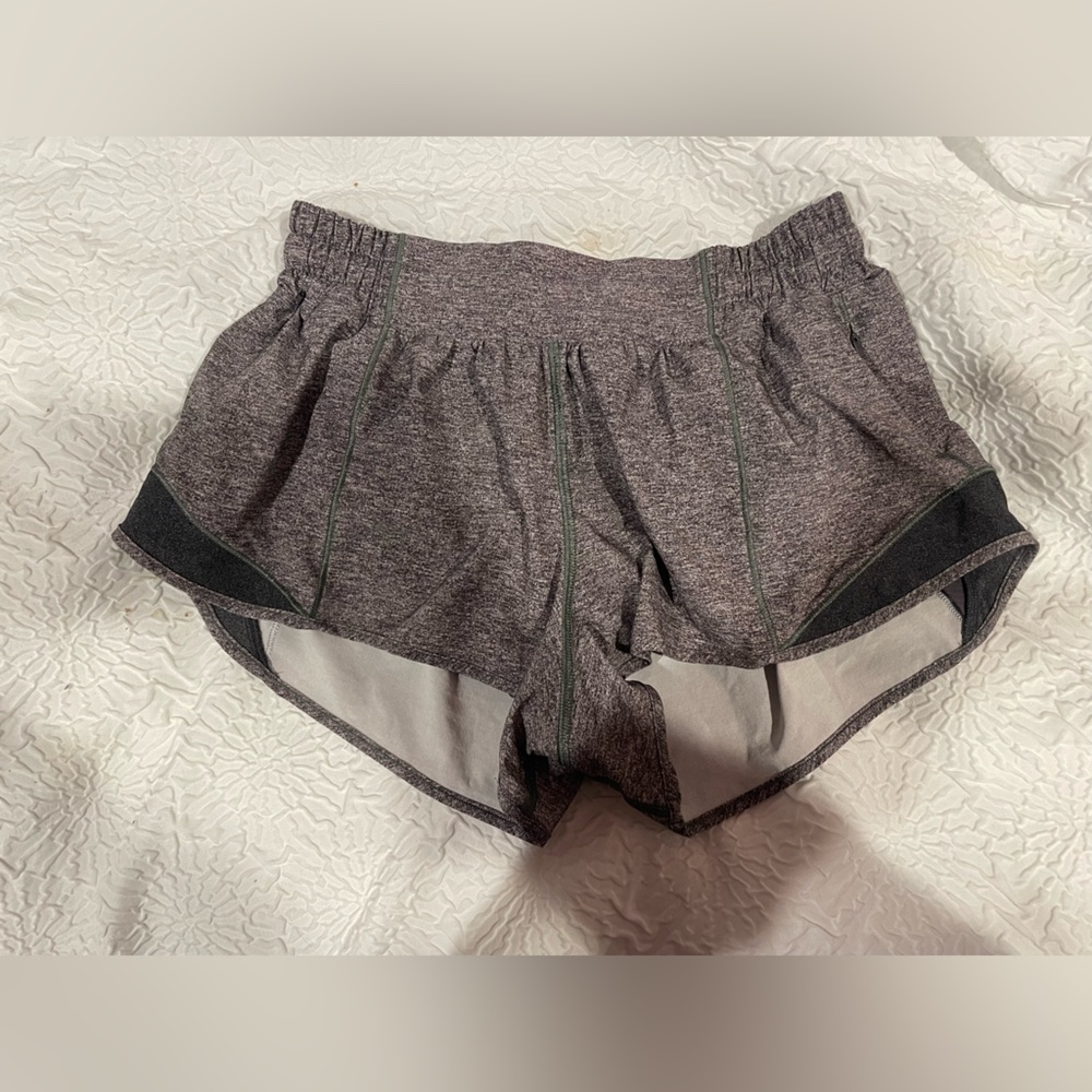 Lululemon Gray Hotty Hot Low-Rise Lined Shorts 2.5”